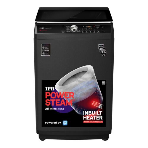 IFB 9 kg 5 Star with DeepClean Technology PowerSteam AI PoweredAqua Energie Fully Automatic Top Load Washing Machine with In-built Heater TL900NB2S Noir Black